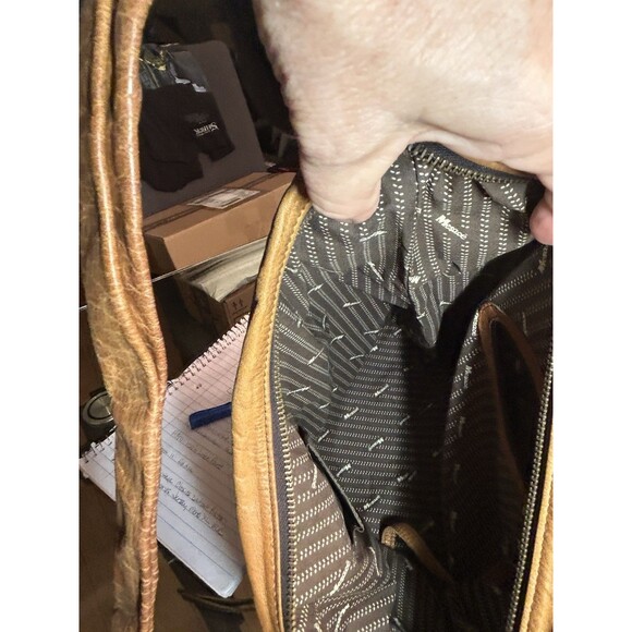 Vintage mesace hobo Style Leather Bag  Camel And Brown Boho Lightweight - Picture 9 of 12